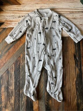 Baby Cowboy 2-Way Zip Ribbed Sleep & Play Pajamas